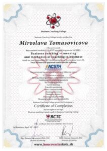 Význam a princípy koučovania v businesse Ucelený výcvik zameraný na koučovanie v organizáciách. Business Coaching College, SK